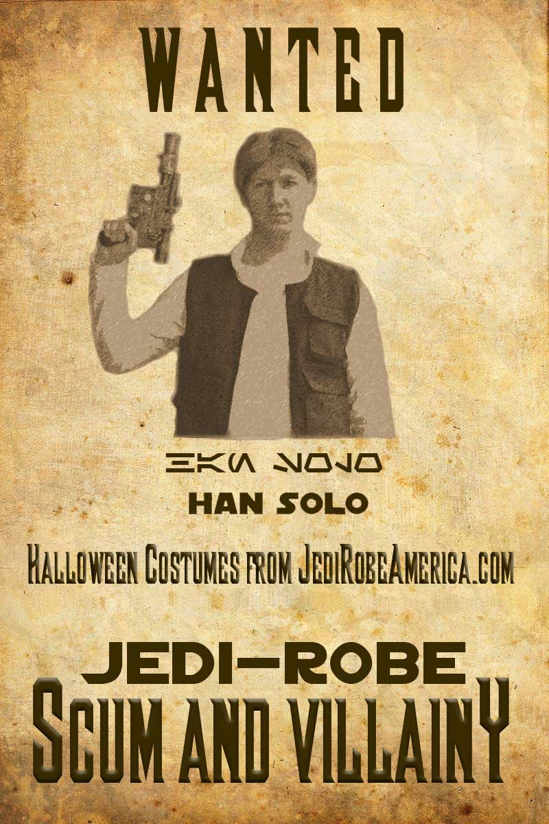 Star Wars Han Solo Halloween Costumes from JediRobeAmerica.com